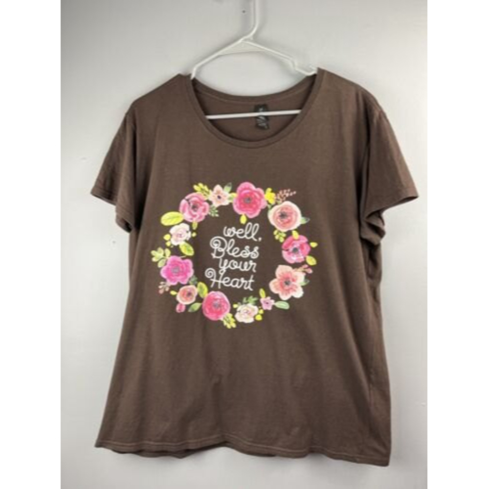 Anvil Brown Graphic Boxy Short Sleeve Tee